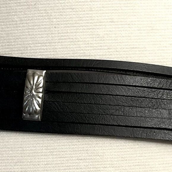Vtg 80s Wide Concho Belt Silver Tone Strappy Adjustable Boho Wstrn Retro Glam - Picture 5 of 16